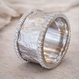 Anillo Retro con zirconia plateada