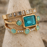 Colección Retro-Ring con cristales azules