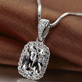 Cadena de plata retro con forma de almohada cristalina