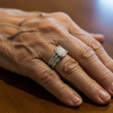 Anillo de plata retro con capas brillantes