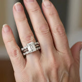 Anillo de plata retro con capas brillantes