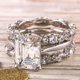 Anillo de plata retro con capas brillantes
