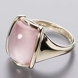 Anillo cuadrado retro de oro rosa