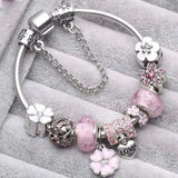Llavero retro rosa de plata