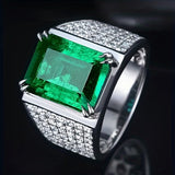 Anillo Elsa con Esmeralda y Diamantes