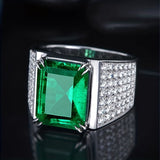Anillo Elsa con Esmeralda y Diamantes