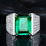 Anillo Elsa con Esmeralda y Diamantes