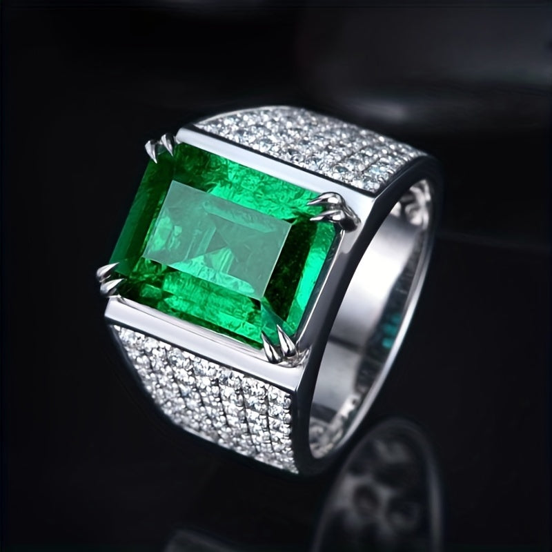Anillo Elsa con Esmeralda y Diamantes
