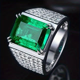 Anillo Elsa con Esmeralda y Diamantes