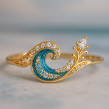 Anillo "Ola del Océano" con Cristal Brillante