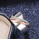 Anillo de plata y oro rosado bicolor