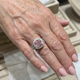 Anillo con corona de oro rosa y oro blanco