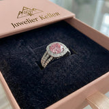 Anillo con corona de oro rosa y oro blanco