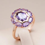 Anillo con cristal en morado redondo
