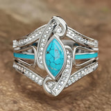 Anillo con Turquesa de Oro Blanco