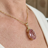 Collar Ovalado Rosa Zafiro Imperial | Oro