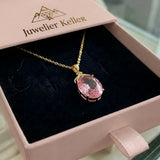 Collar Ovalado Rosa Zafiro Imperial | Oro