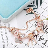 Pulsera de atrapasueños rosa con colgantes de plata
