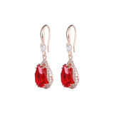 Pendientes de gotas de rubí