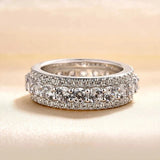 Anillo retro de plata con banda infinita