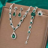 Conjunto de joyas Adriana Lysandra | Oro blanco