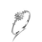 Anillo de copos de nieve de plata