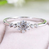 Anillo de copos de nieve de plata