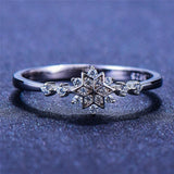 Anillo de copos de nieve de plata