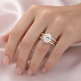Conjunto de anillos brillantes con circonitas retro