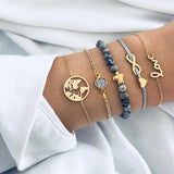 Conjunto de pulseras lujosas y brillantes