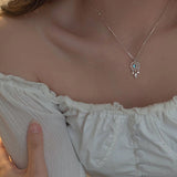Collar de Luna Plateada Cristal Pescador de Sueños