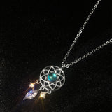 Collar de Luna Plateada Cristal Pescador de Sueños