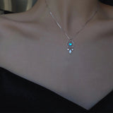 Collar de Luna Plateada Cristal Pescador de Sueños