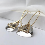 Pendientes y colgantes triangulares retro plateados con gancho curvado