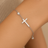 Pulsera de corazón plateada "Fe"