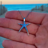 Colgante de Estrella en Azul y Ópalo Plateado