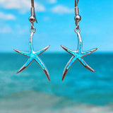 Pendientes de estrella de ópalo y plata