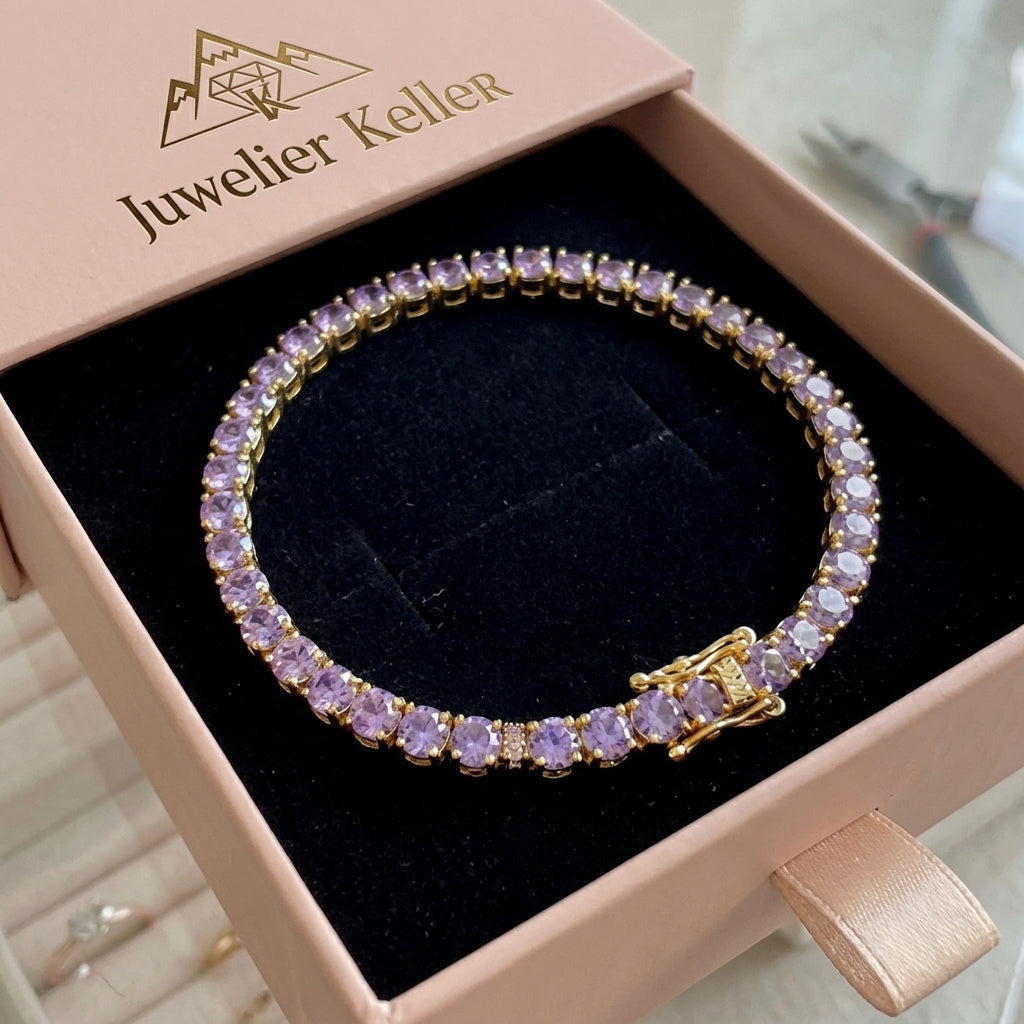 Pulsera de tenis de amatista
