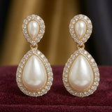 Pendientes de gota con perla