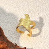 Anillo Retro de Oro Ajustable "Estrella de Mar"