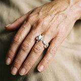 Anillo ajustable de plata de 925 con gatitos
