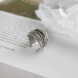 Anillo ajustable en capas de plata
