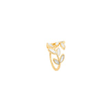 Anillo ajustable con ópalo blanco en oro