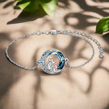 Pulsera ajustable con colgante de perro de plata