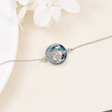Pulsera ajustable con colgante de perro de plata