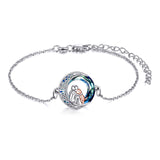 Pulsera ajustable con colgante de perro de plata