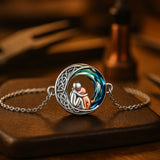 Pulsera ajustable con colgante de perro de plata