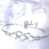 Pulsera Infinity ajustable de plata