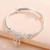 Pulsera de atrapasueños ajustable en plata