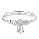 Pulsera de atrapasueños ajustable en plata